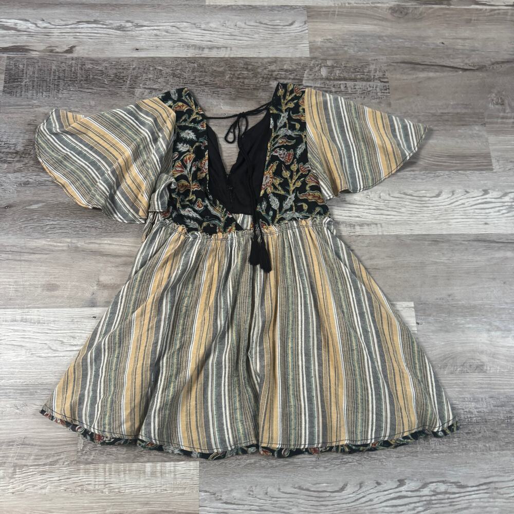 Free People Babydoll Mini Dress Boho Cottage Prairie Summer Prairie Festival S - Picture 8 of 13
